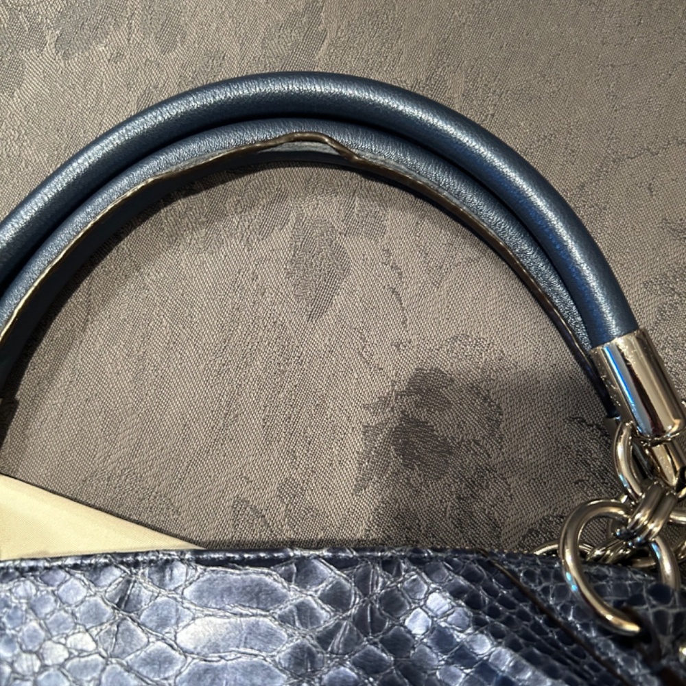 Coach Madison Python Embossed Denim Blue Leather … - image 7